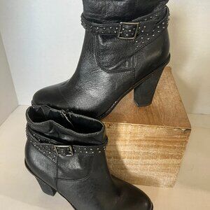 Bakers Black Leather Ankle Boots